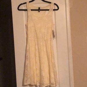 Brand new knee length creme colored lace dress.